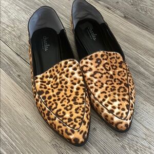 Charles by Charles  Brown Cheetah Print hair Pointed Toe Loafers Size 10M